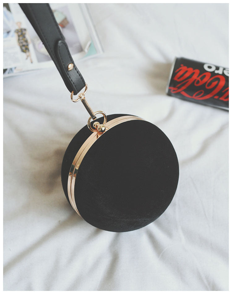 Velvet ball shoulder bag - Black