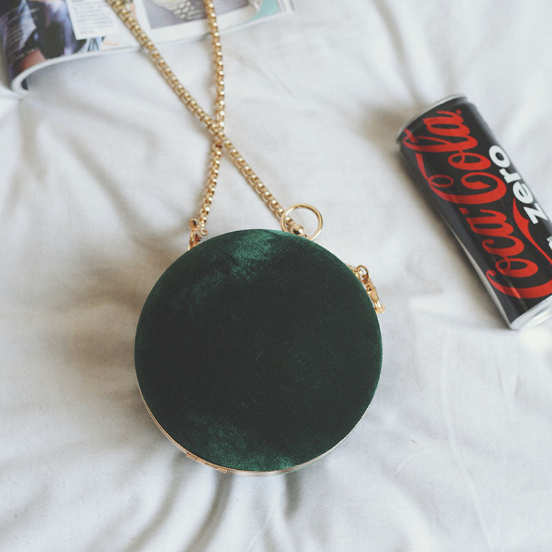 Velvet ball shoulder bag - Green